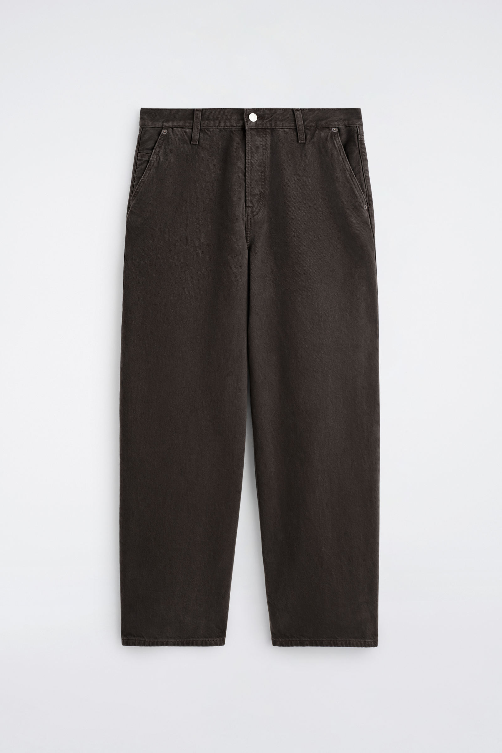 WIDE-LEG DENIM TROUSERS ワイドレッグデニムパンツ ダークブラウン