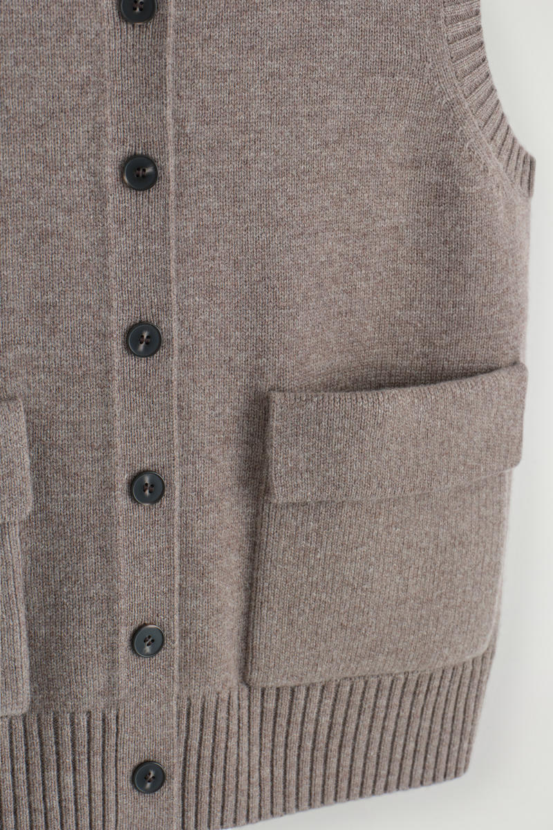 COS メリノウールボタンベスト XSサイズ MERINO WOOL BUTTONED VEST メリノウール ボタンベスト ブラウン｜COS