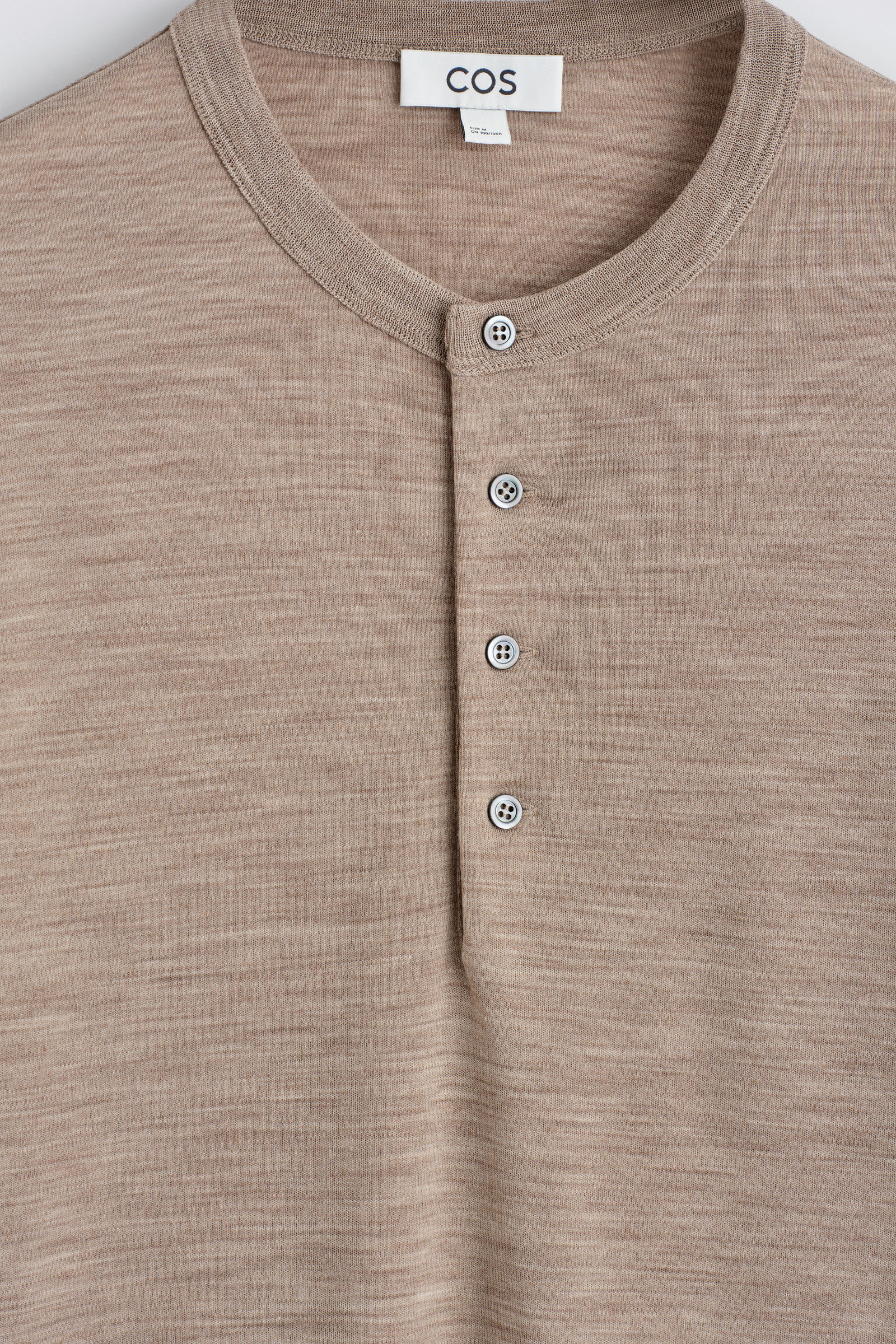 WOOL-BLEND HENLEY TOP ウールブレンドヘンリートップ ベージュ