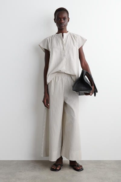 COS ストライプ フレアスリーブ ブラウス