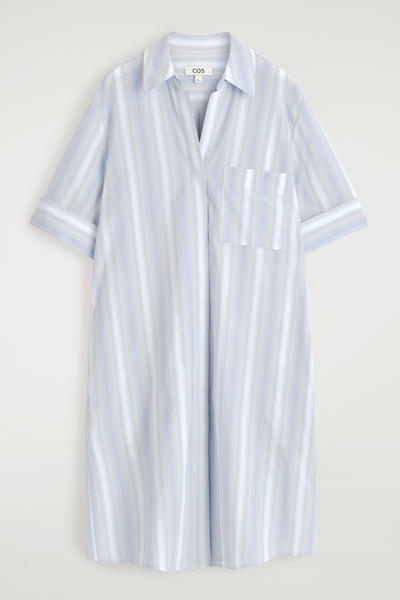 COS ストライプショートスリーブシャツドレス