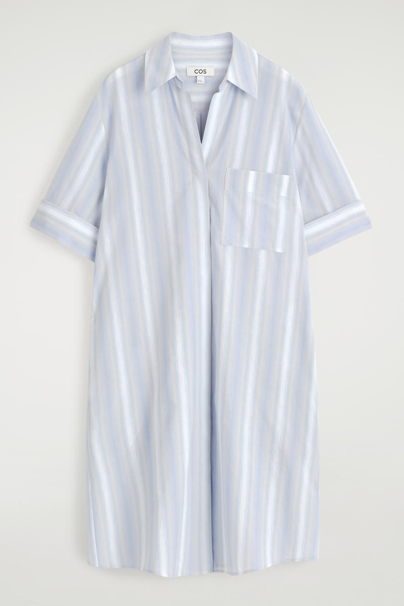 COS ストライプショートスリーブシャツドレス