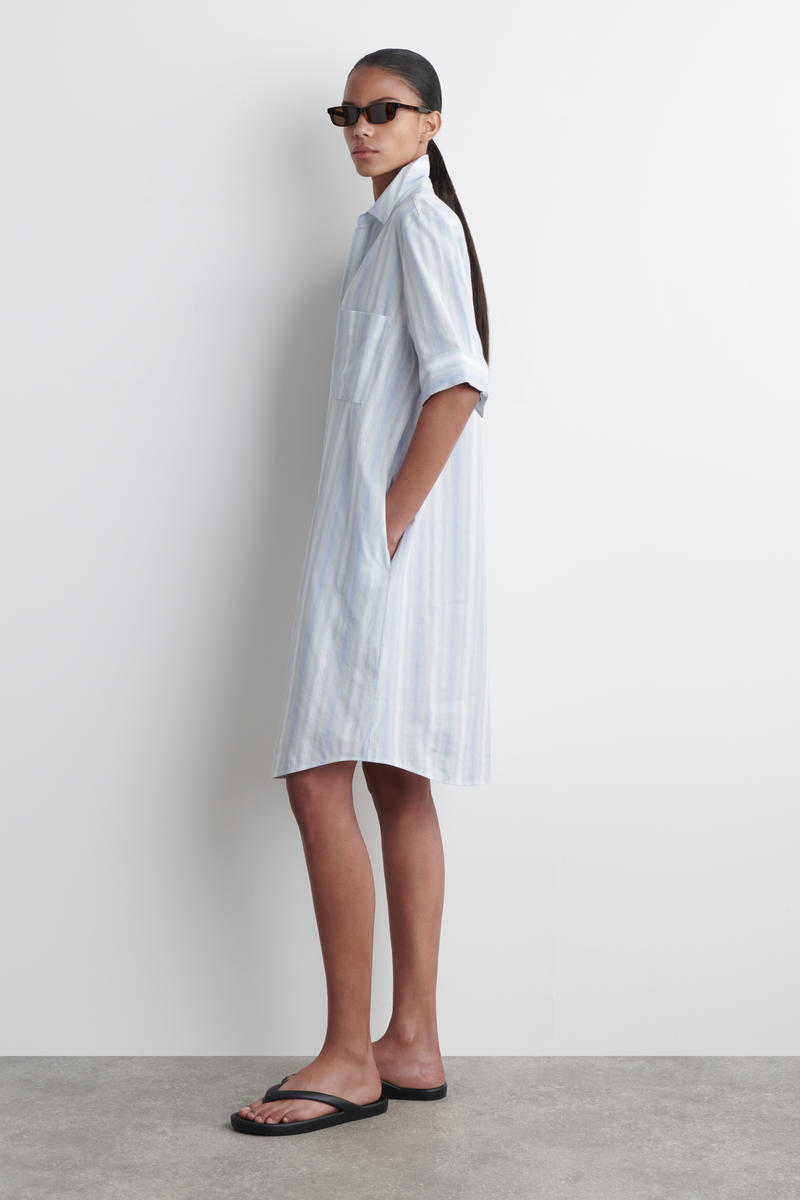 COS ストライプショートスリーブシャツドレス