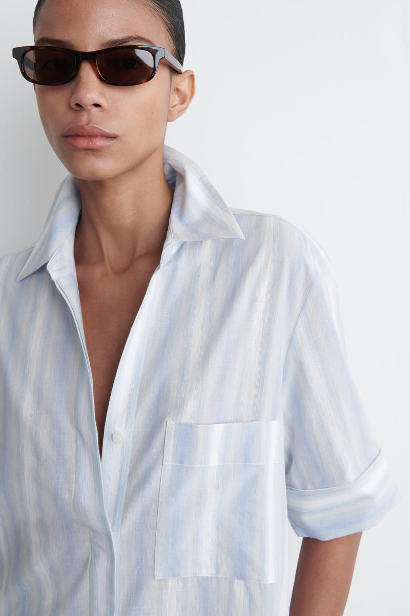 COS ストライプショートスリーブシャツドレス