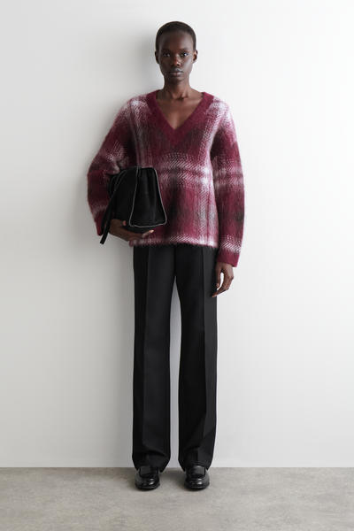 COS チェック柄アルパカブレンドセーター