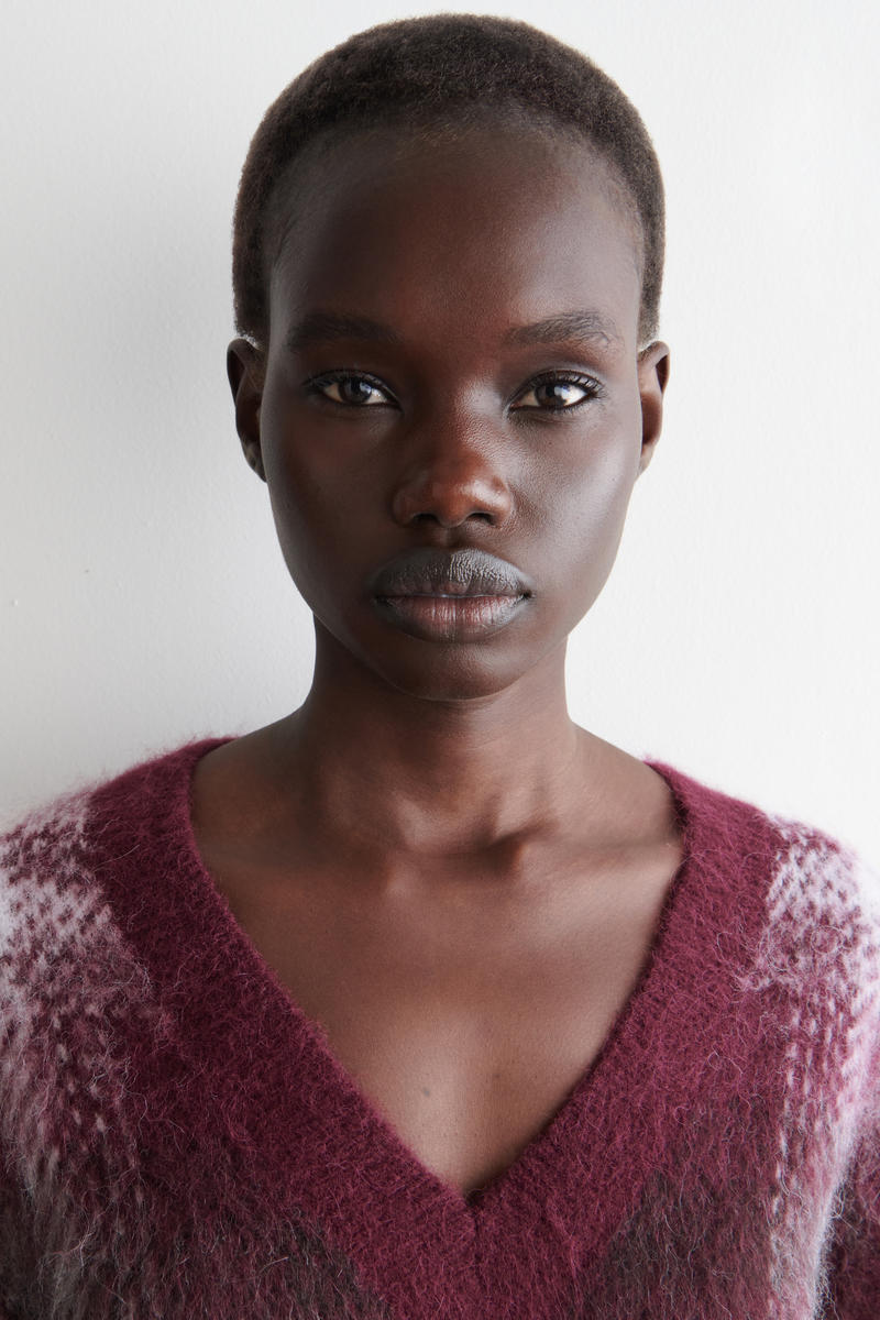 COS チェック柄アルパカブレンドセーター