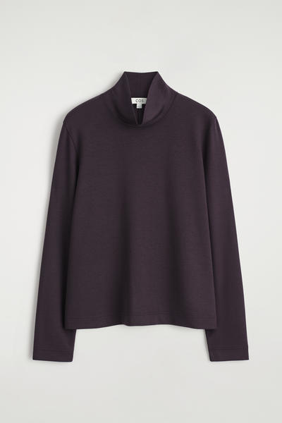 COS ハイネックジャージートップ