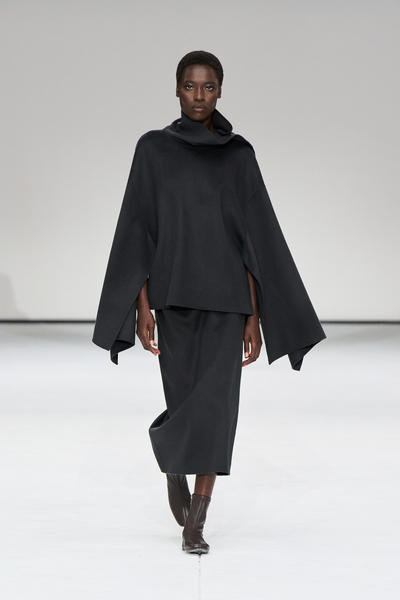 DOUBLE-FACED WOOL CAPE ダブルフェイスウールケープ スチール｜COS