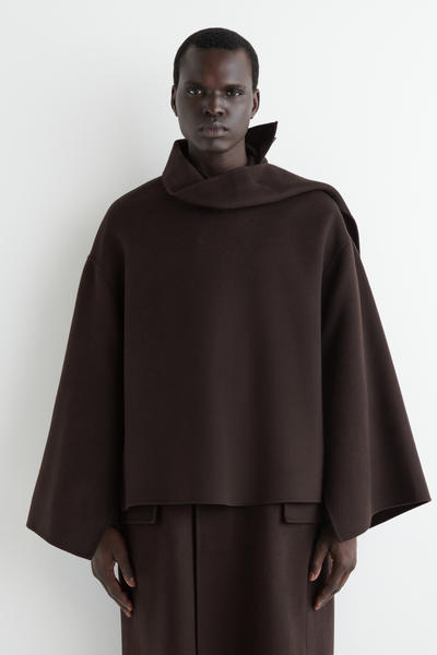 COS ダブルフェイスウールケープ