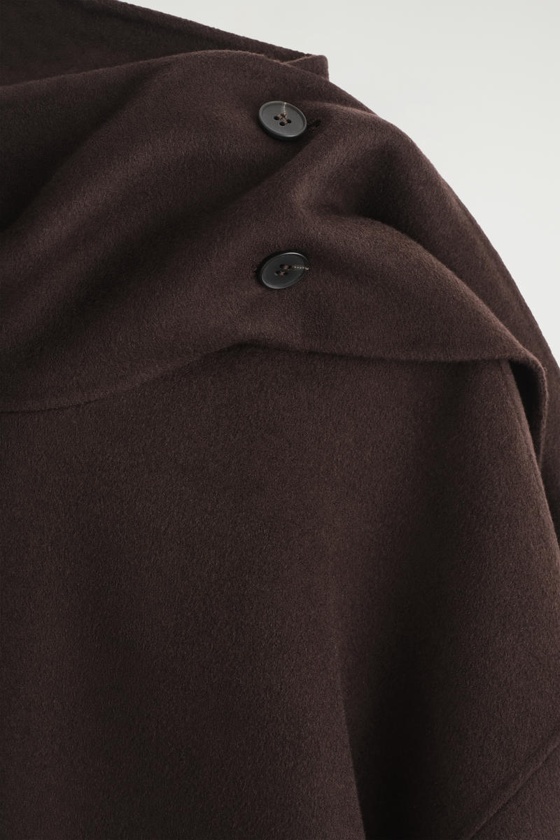 COS ダブルフェイスウールケープ