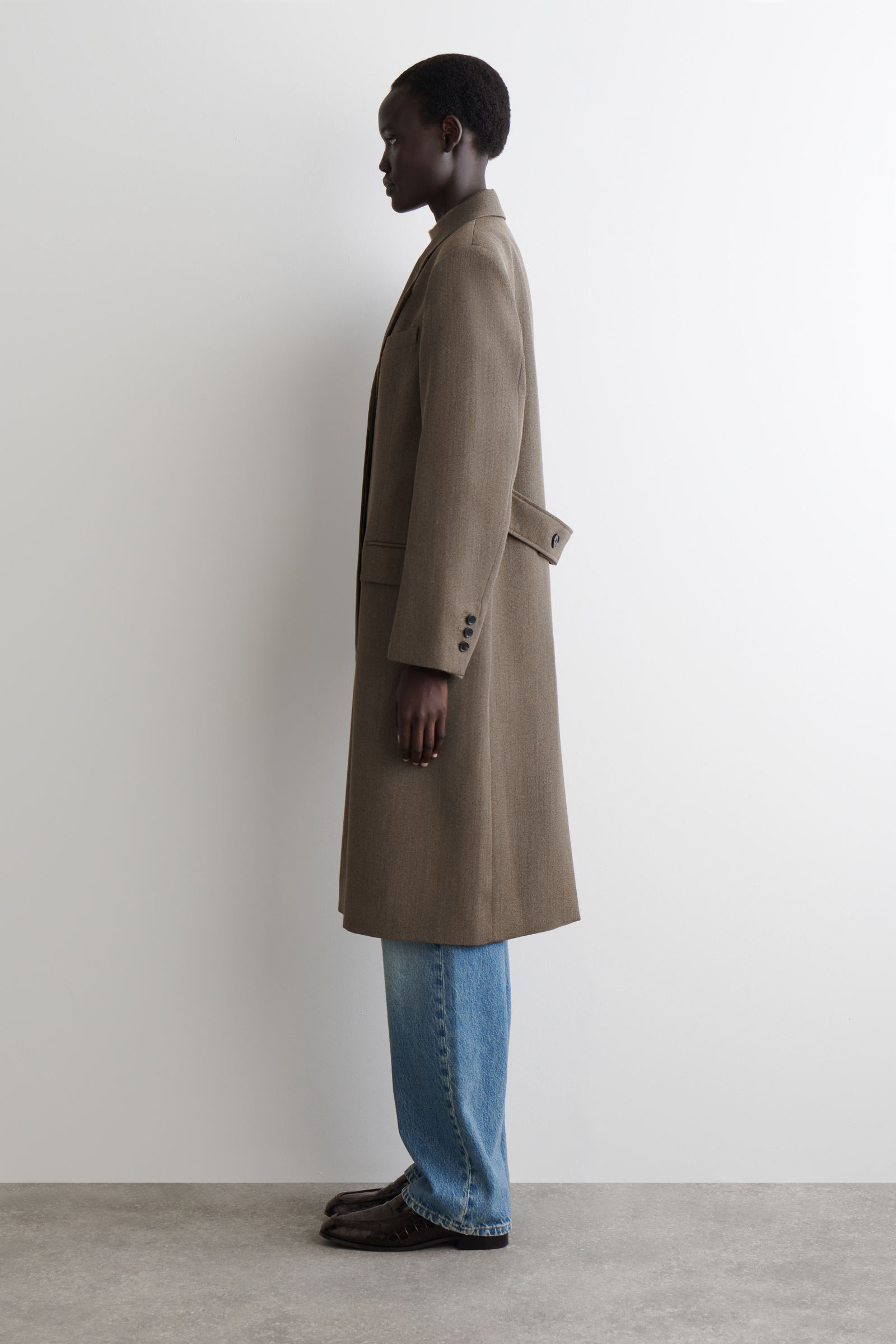 SINGLE-BREASTED WOOL-BLEND COAT シングルブレストウールコート