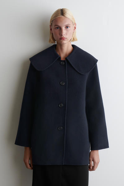 COLLARED DOUBLE-FACED WOOL JACKET 襟付きダブルフェイスウール