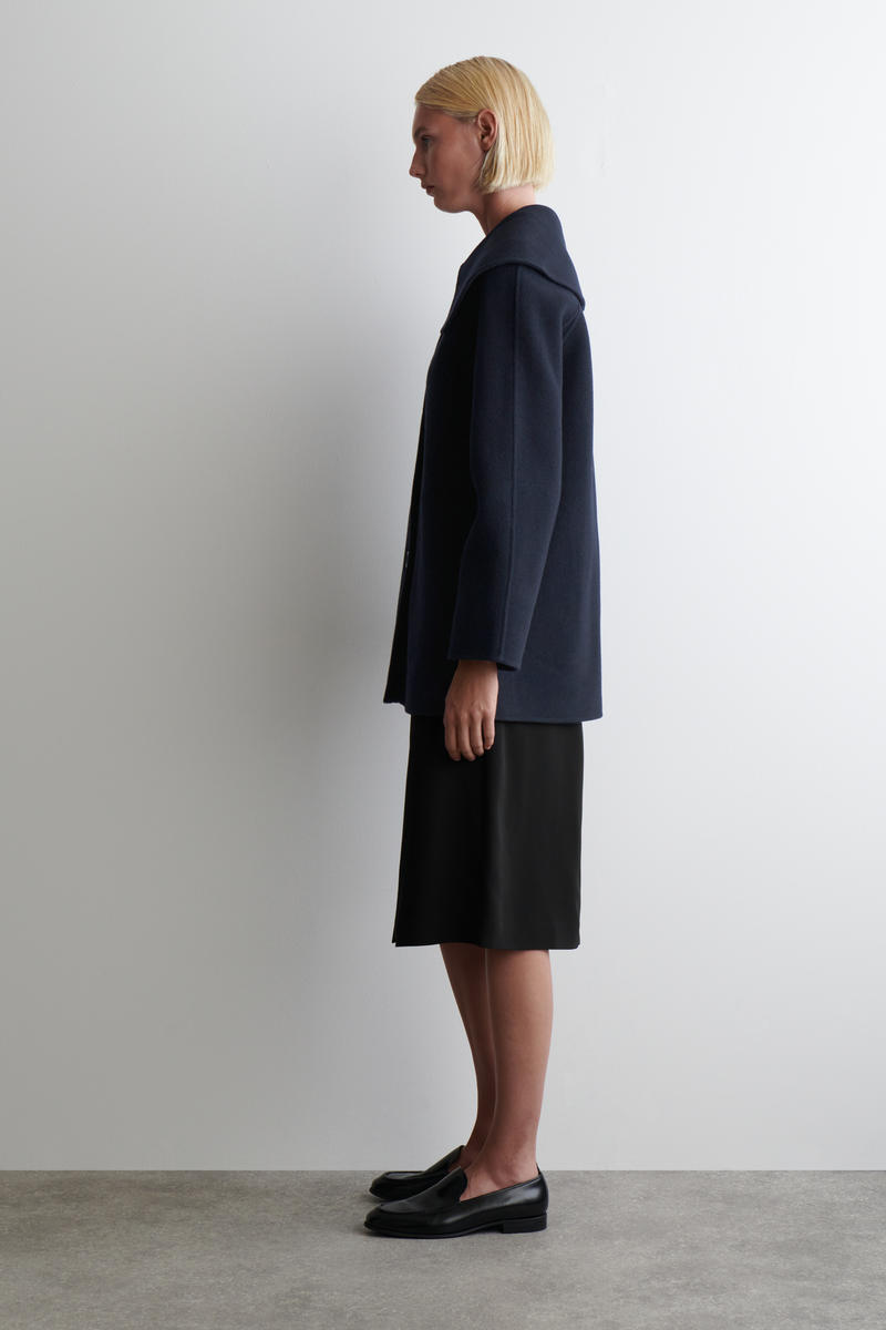 COLLARED DOUBLE-FACED WOOL JACKET 襟付きダブルフェイスウール