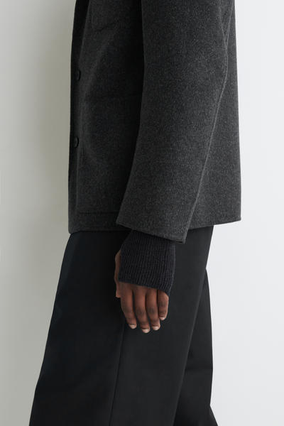 COS リブ編みウールフィンガーレスグローブ