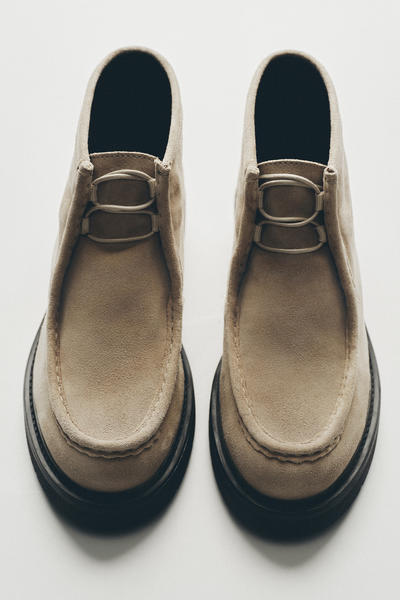 COS レースアップスエードアンクルブーツ