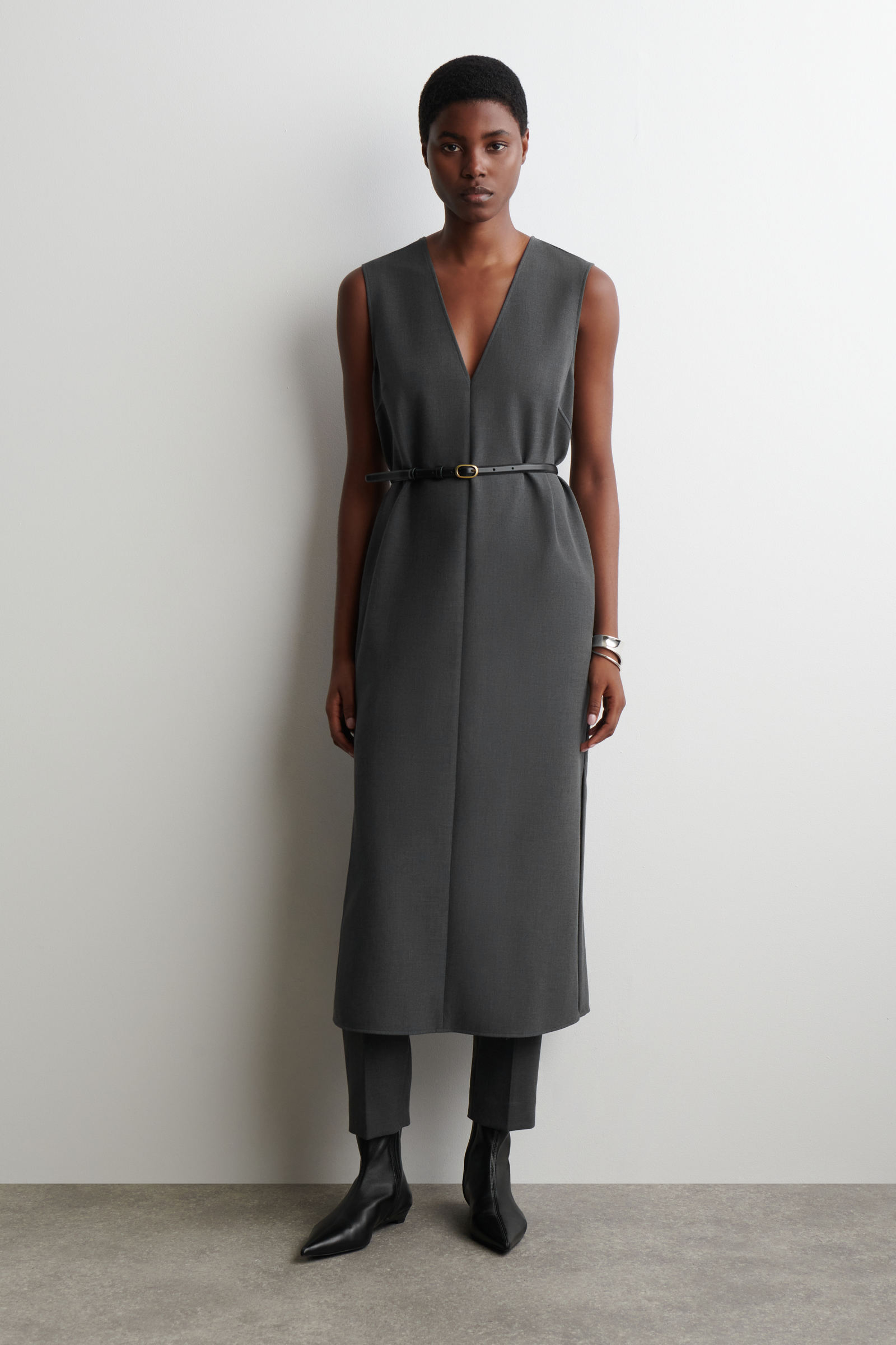 POINTED LEATHER SOCK BOOTS ポインテッドレザーソックスブーツ