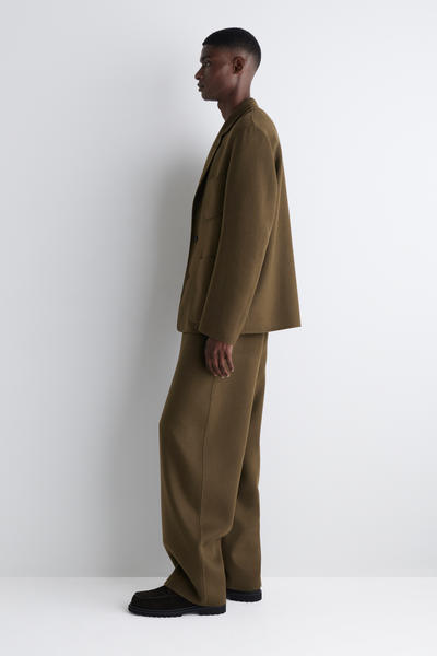 COS スプリットウールワイドレッグトラウザーズ