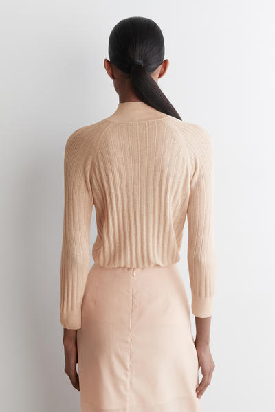 COS シアーリブニットトップス