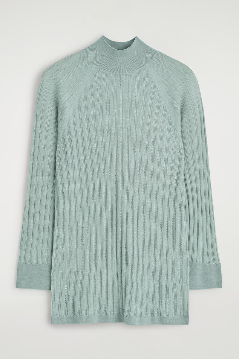 COS シアーリブニットトップス