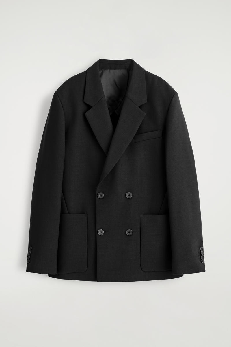 UNSTRUCTURED WOOL-BLEND BLAZER ノーラペル仕立てウール混