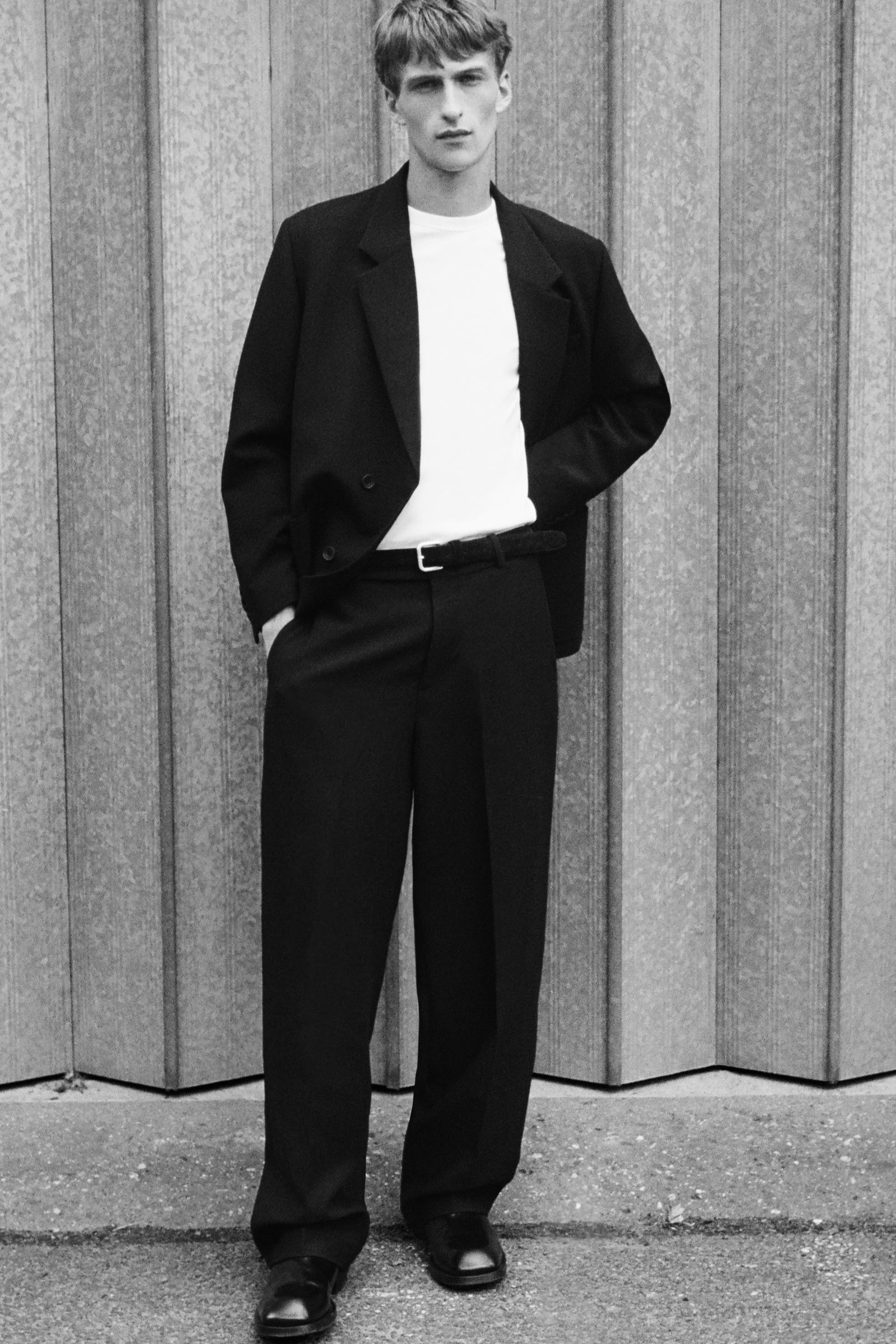 WOOL-BLEND STRAIGHT-LEG TROUSERS ウールブレンドストレートレッグ