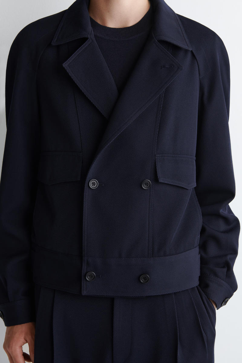 WOOL-BLEND DOUBLE-BREASTED JACKET ウール混ダブルブレスト