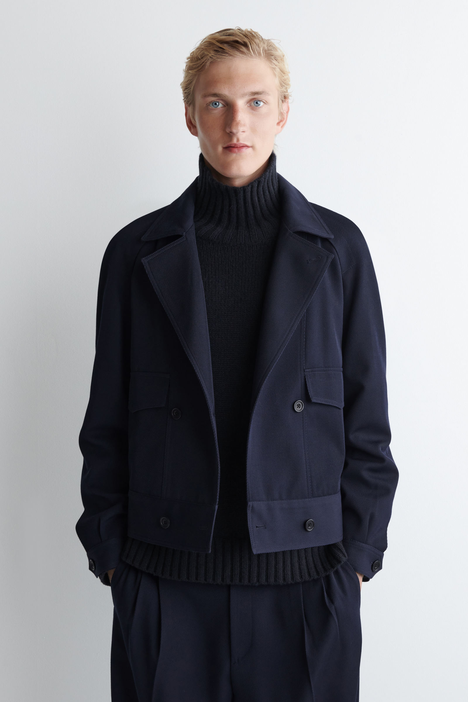 WOOL-BLEND DOUBLE-BREASTED JACKET ウール混ダブルブレストジャケット