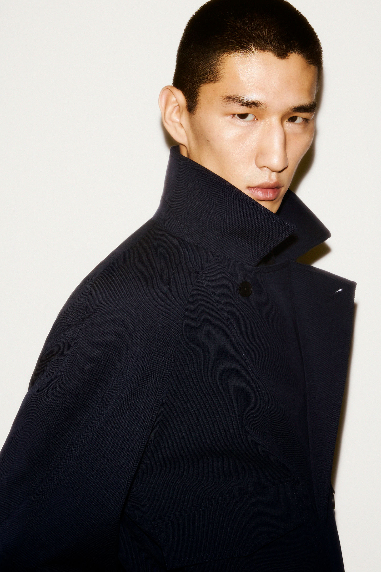 WOOL-BLEND DOUBLE-BREASTED JACKET ウール混ダブルブレストジャケット