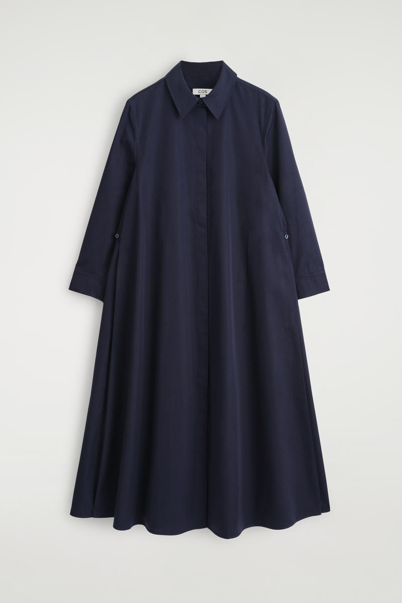 COS ボリュームのあるマキシシャツドレス
