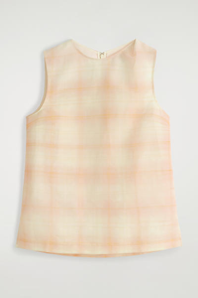 COS チェックツイストショルダートップス