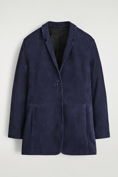 COS スエードシングルブレストブレザー