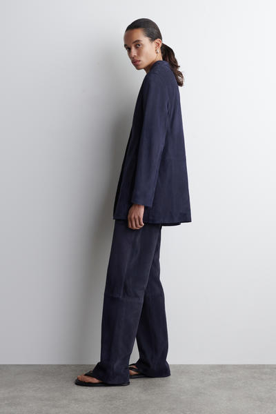 COS スエードシングルブレストブレザー