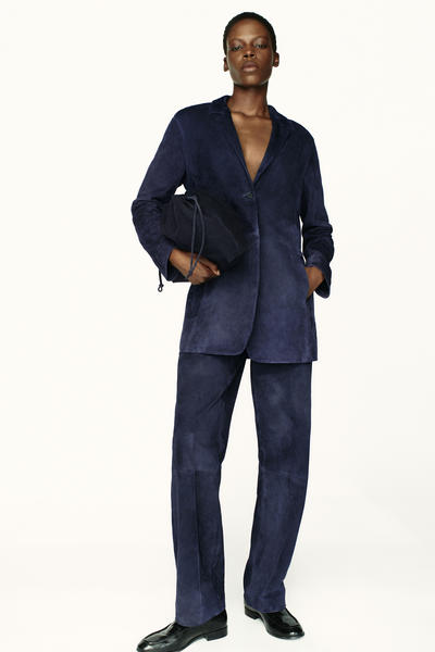 COS スエードシングルブレストブレザー