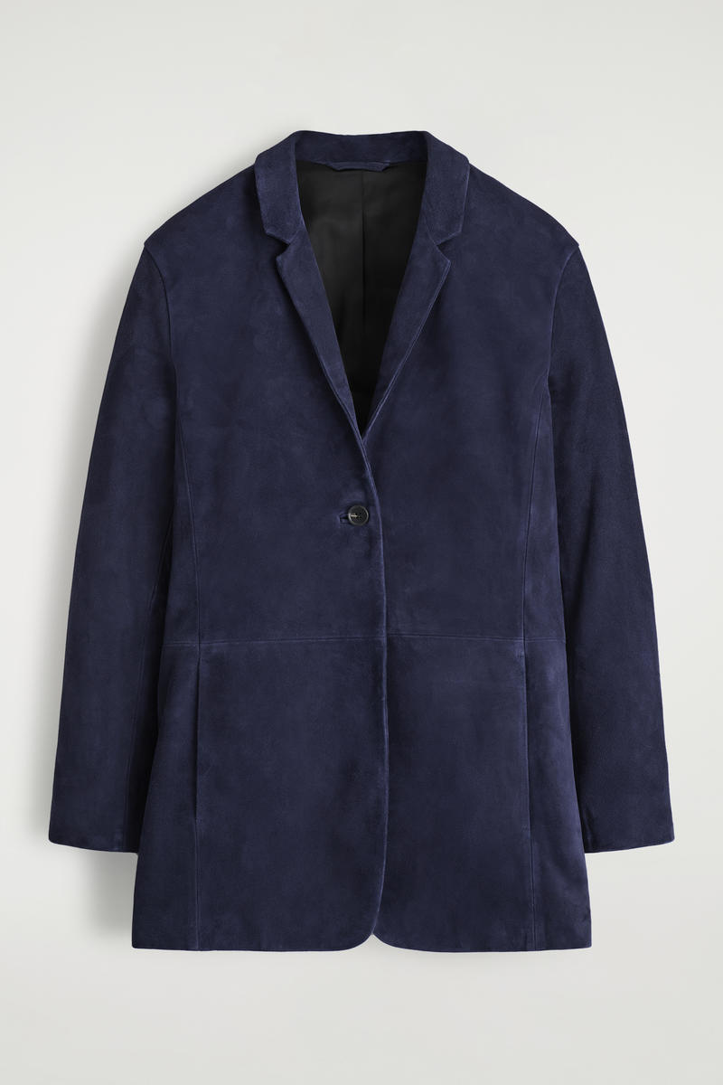 COS スエードシングルブレストブレザー