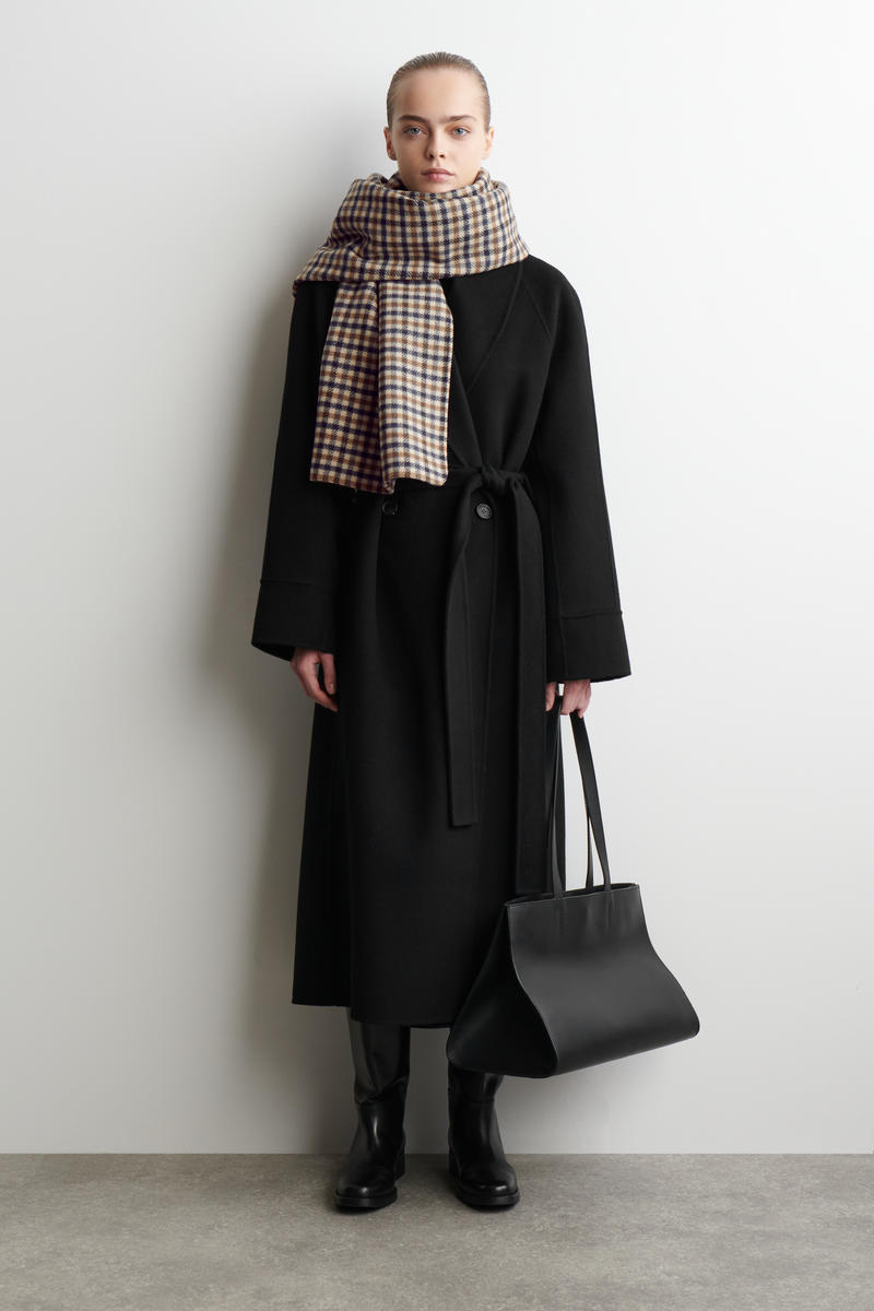 CHECKED DOUBLE-FACED MERINO WOOL SCARF チェック柄リバーシブル