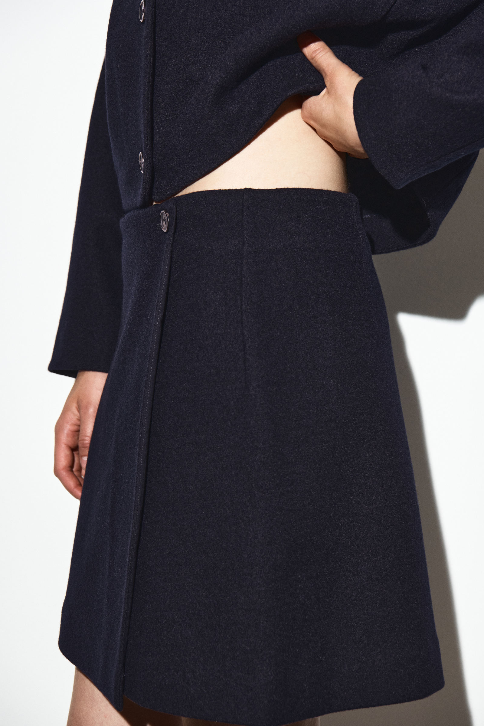 BOILED MERINO WOOL MINI SKIRT ボイルドメリノウールミニスカート