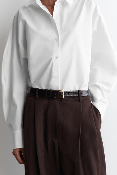 COS クロコダイル風レザーベルト