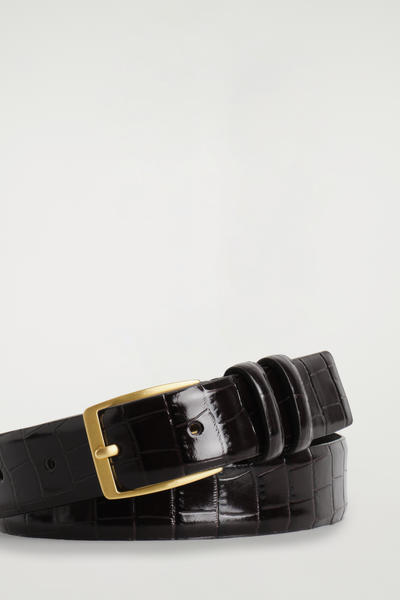 COS クロコダイル風レザーベルト