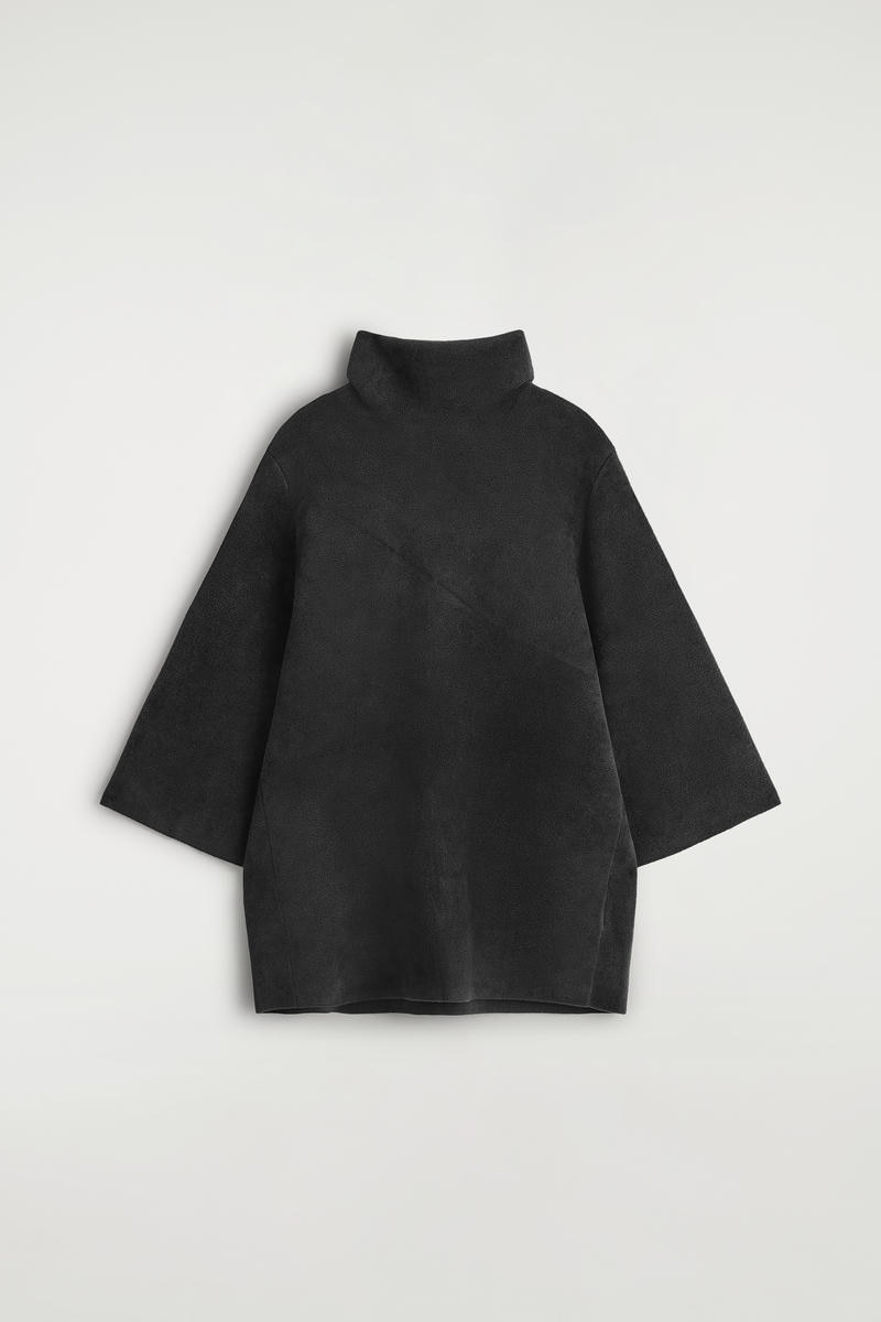 COS ファンネルネックウール ドライバーズニット RIBBED WOOL FUNNEL-NECK JUMPER リブ編みウール ファネルネック