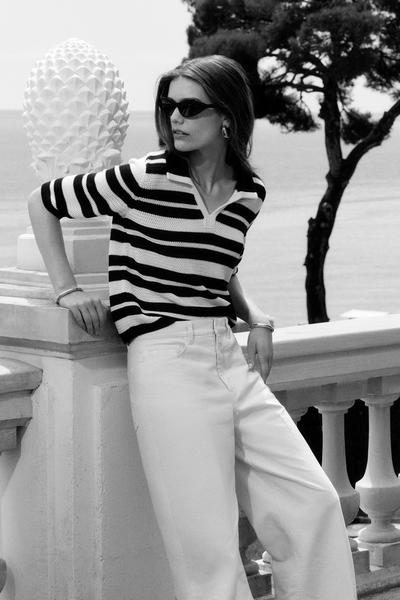 COS オープンニットポロシャツ