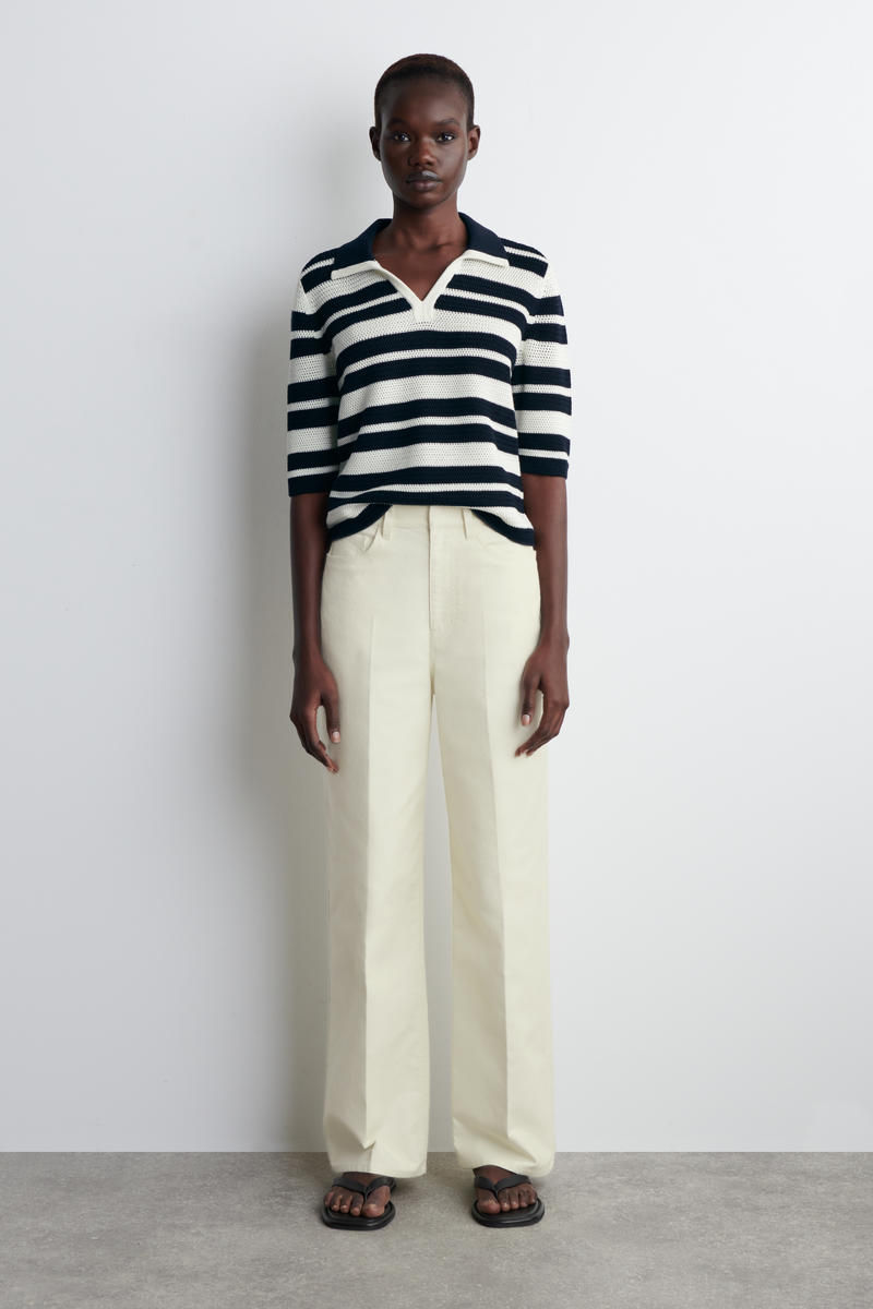 COS オープンニットポロシャツ