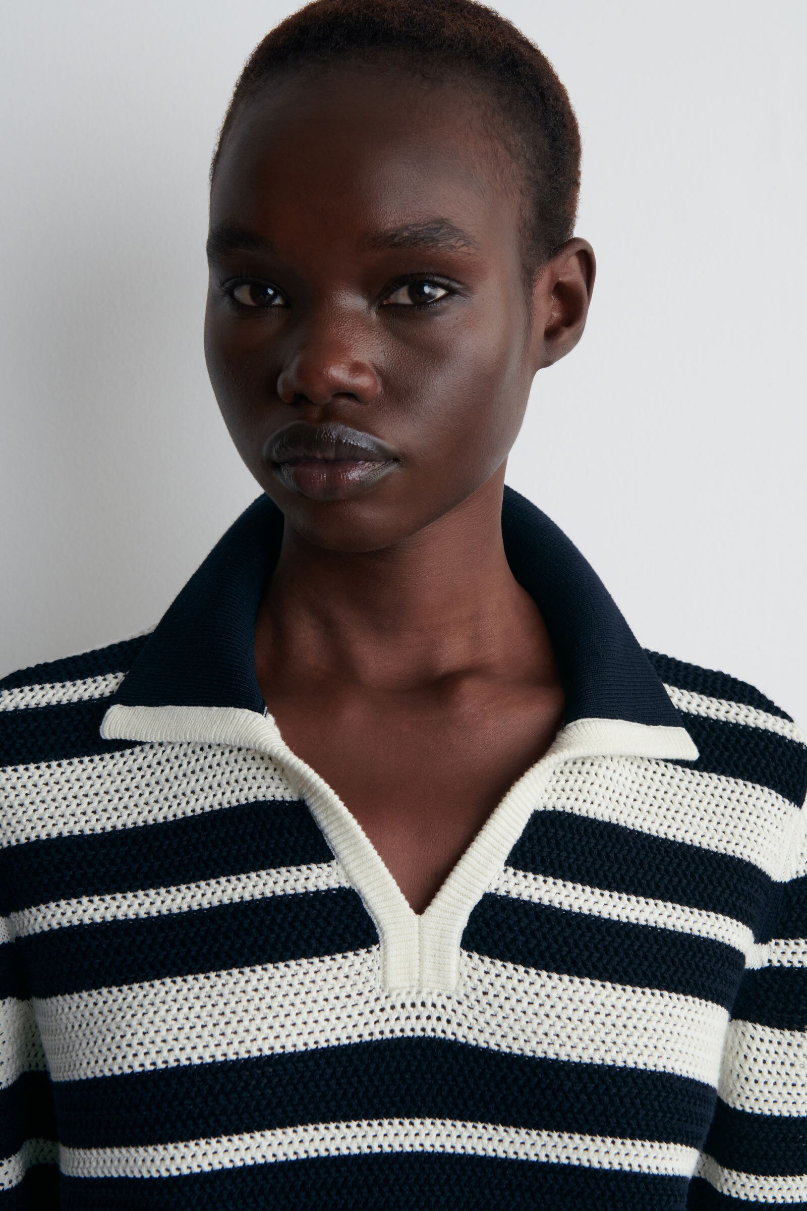 OPEN-KNIT POLO SHIRT オープンニットポロシャツ ホワイト