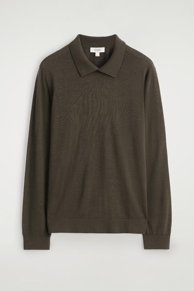 COS メリノウール ボタンカラー ジャンパー