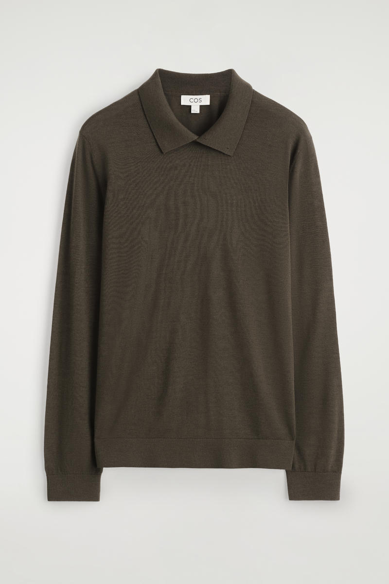 COS メリノウール ボタンカラー ジャンパー