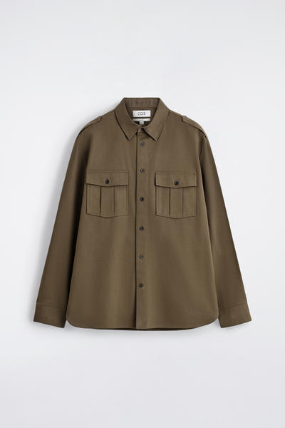 COS エポレットディテール綿シャツ
