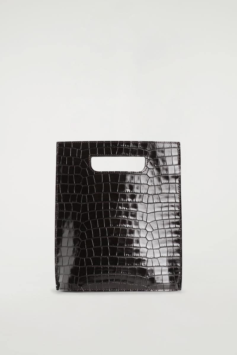 FOLIO MINI BAG - CROC-EFFECT LEATHER フォリオミニバッグ