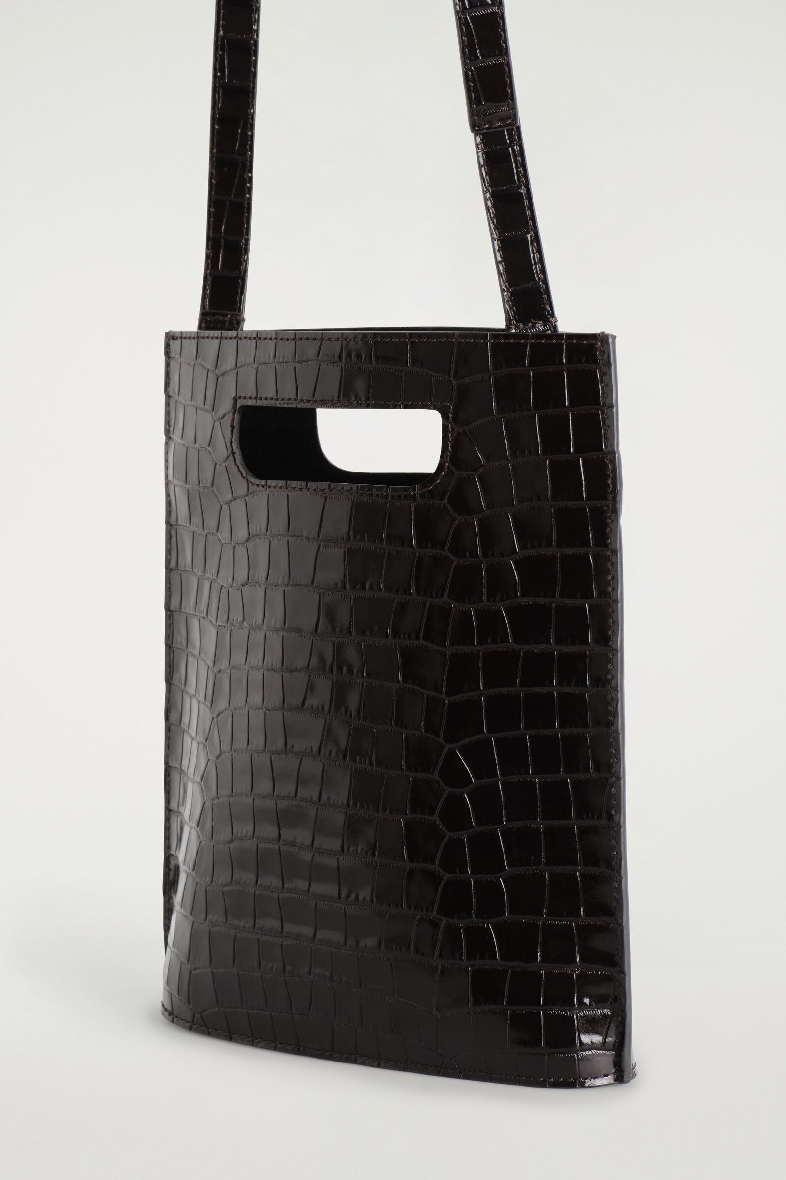 FOLIO MINI BAG - CROC-EFFECT LEATHER フォリオミニバッグ 