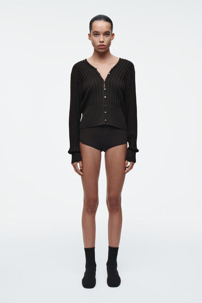 COS リブニットシルクマイクロショートパンツ