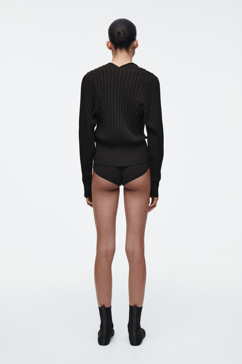 COS リブニットシルクマイクロショートパンツ