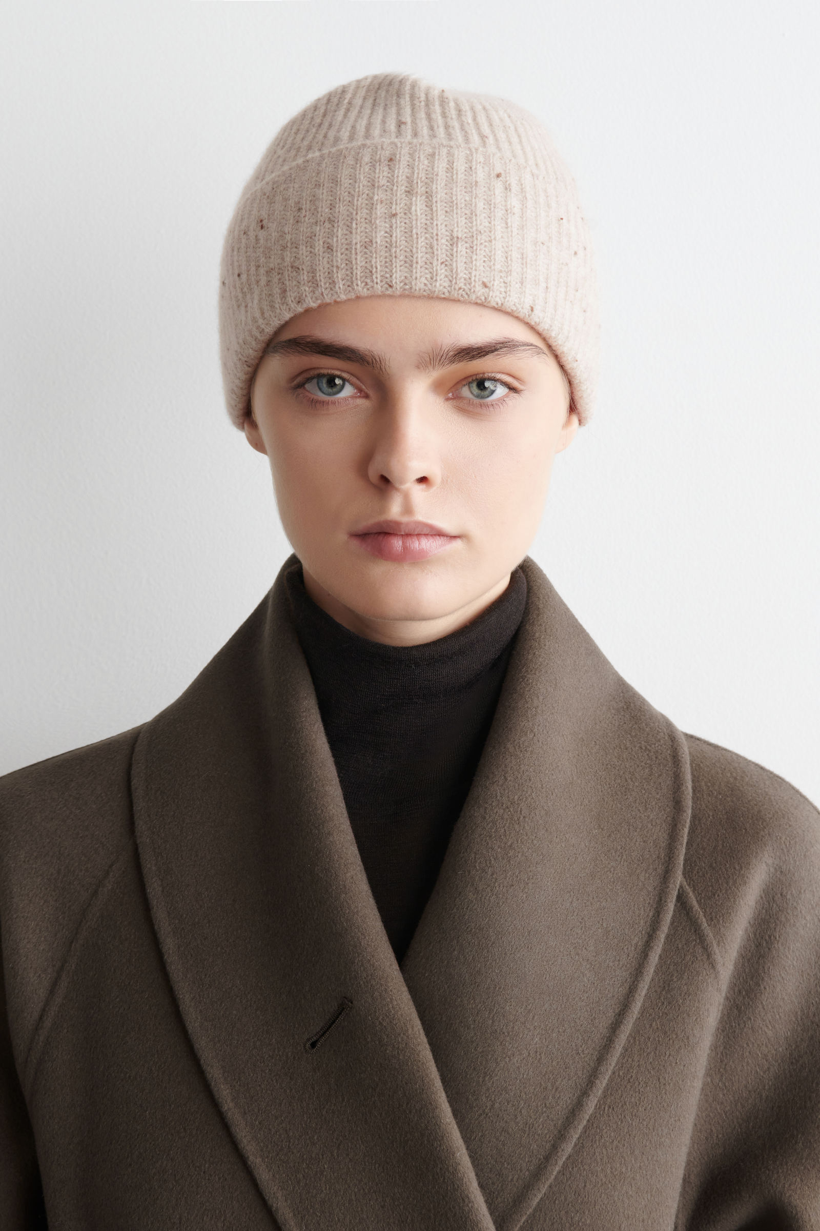 WOOL-CASHMERE BEANIE ウールカシミヤビーニー ベージュメランジュ